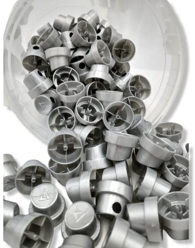 Spray Paint Caps - Silver Fat Cap - Extra Wide Spray for DIY, Graffiti Art and Street Art - Fits Female Cans: Loop, MTN, Montana, Molotow, Flame, Acme, Double A, DANG and More!… (20)