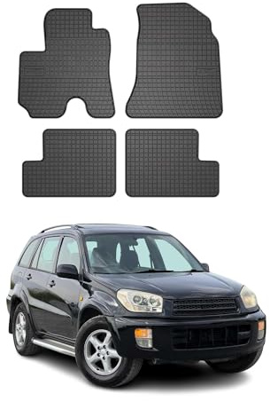 OMAC Fußmatten für Toyota RAV4 2000-2005 Gummi 4tlg Schwarz | Automatten, Gummimatten, Allwetter, Antirutsch, fahrzeugspezifisches Produkt, wasserdicht