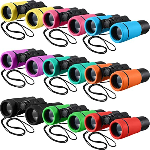 Yunsailing 9 Pack Kids Binoculars, Shockproof Compact Binoculars for Kids, Folding Outdoor Explorer Toy for Bird Watching, Camp, Scavenger Hunt, Classroom Activities, VBS, Party Favor(Colorful)
