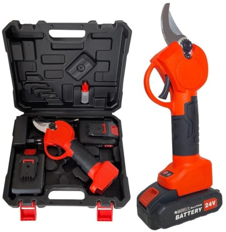 Trade Shop - Forbice Cesoia Da Potatura A Doppia Batteria Da 24v Taglio 20mm Ea-93302