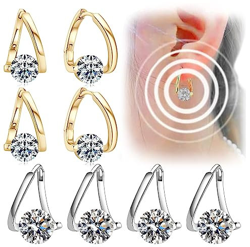 8PCS Lymphvity Germanium Ohrring Lymphdrainage Magnet Damen Magnetfeldtherapie Lymphatische Ohrringe für Frauen und Mädchen