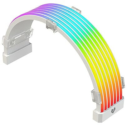 Jectse Cavo di Prolunga Alimentazione RGB, Scheda Grafica Scheda Madre AL300 Cavo di Prolunga PSU Sincronizzato 5V 3 Pin, Cavi PC ARGB in Silicone Morbido Alimentatore Scheda Madre