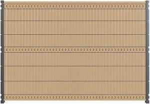 DECKLINEA Kit Occultation Bois Composite - Beige - Hauteur : 173 cm - AKIDO - Lattes Pleines Résistantes - Montage Facile - Haute Resistance - 3 Couleurs Disponibles