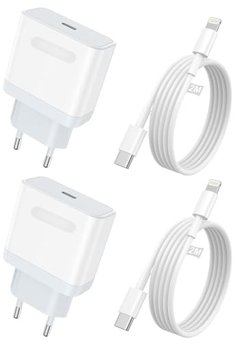 Chargeur Rapide iPhone,[MFi Certifié] 2 Pack PD 20W USB C Rapide Chargeur avec 2M Lightning vers USB C Câble,Type C Adaptateur Secteur pour iPhone 14/14 Pro Max/13/13 Pro Max/12/11/XR/X/SE/8/7/iPad