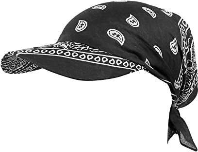 Bandana Cap mit Schleifenbindung Damen - Sonnencap Handmade in Italy - Kopftuch mit Schirm - Visor One Size (54-60 cm) - Sommercap aus Baumwolle - Mütze Frühjahr/Sommer