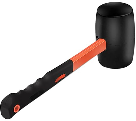 12 Oz Rubber Mallet Hammer with Shock-absorbing Fibre Handle for Floor Installation, Camping, Tent Stakes, Home Decoration Construction and Woodworking (1)