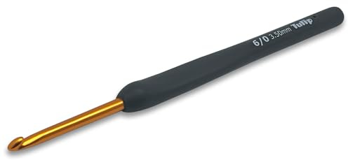 Frida's Wollhaus Tulip Etimo Häkelnadel mit Softgrip Gold Schwarz glatte Hakenspitze 14 Größen (schwarz gold, 3,5)