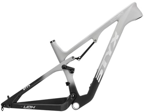 QHIYRZE Downhill MTB-Rahmen 29er Voll Gefedert Mountainbike-Rahmen 17'' Carbon Enduro Softtail Rahmen DH/AM/XC 148mm Steckachse Boost Rahmen Scheibenbremse(G-Gray)
