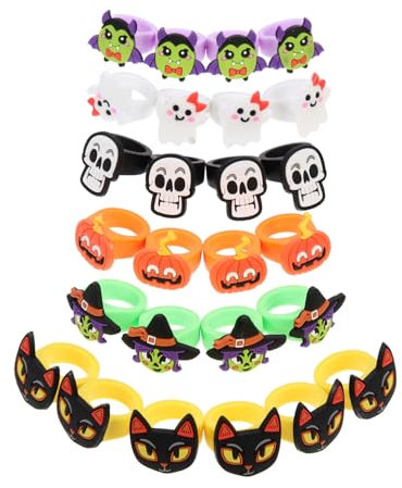 ibasenice 25stücke Junge Mädchen Cartoon Ringe Aus Lustige Halloween Finger Spielzeuge Bunte Party Accessoires Für Mädchen Halloween Deko Und Mitgebsel Für Kindergeburtstag