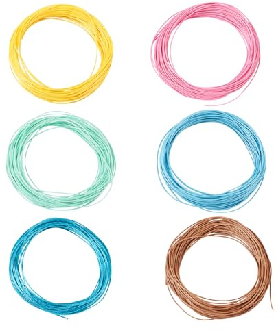 FASHEWELRY Cordini in poliestere cerato da 0,5 mm, filo colorato rivestito cerato, per braccialetti intrecciati fai da te, collane, cucito, macramè, gioielli