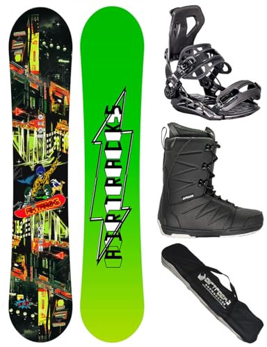 Airtracks Juego de snowboard para hombre Wide Fun City Freestyle Freeride 150 – Fijación Master para snowboard – Botas blandas Star 41 – SB Bag