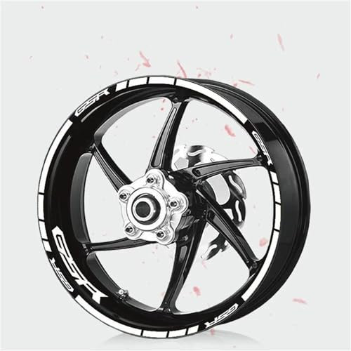 OPYJRL Schön und langlebig Motorradreifen Dekorativer Aufkleber Wasserdichter Radreflektierender Schutzaufkleber Radaufkleber Für GSR(Bianco)