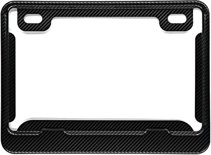 XFUYI Marco de matrícula con Textura de Fibra de Carbono, Soporte Envuelto en Tela con Textura de Fibra de Carbono, Acero Inoxidable Negro