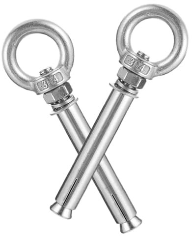 Homoyoyo 2piezas Tornillos De Expansión De Acero Inoxidable Anclajes De Pared Para Hormigón Perno De Ojo De Alta Resistencia Para Montaje Seguro Paredes