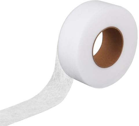 IPOW Bande Thermocollante Couture 40mm*64m Ourlet Thermocollant sans Couture pour Rideaux,Pantalons,Jeans,Robes, Ruban Thermocollant à Repasser, Fixation Rapide pour Assembler des Tissus-1Pcs
