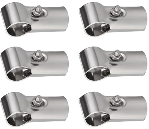 6 Stück Endschienen T-Klemme Edelstahl Zaunklemme mit Schrauben und Muttern Verzinkter Stahl T Klemme Durchmesser 25mm