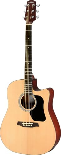 WALDEN Chitarra western Dreadnought Cutaway, vernice satinata, EQ, borsa