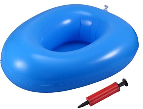 Padella Igienica Gonfiabile in Pvc con Inflatore Blu | Lavabile, Superficie Liscia e Bordo Morbido, Uso Domestico e Case, per Pazienti Immobili Colore Casuale