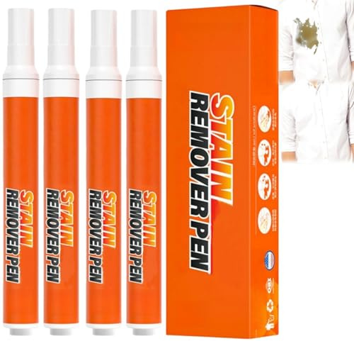 4 PCS Stain Remover Pen,Instant Stain Remover–Quick Effect,Stain Pen for Clothes,Wash-Free & Travel-Sized,Bleach Pen,Stain Stick,Household Stain Treater with Fast Drying