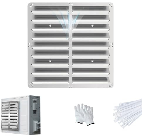 Outdoor Air Conditioner Wind Deflector Rectangular Cover for Air Conditioning Units MultiDirectional Airflow Control 0.6mm Thick (23x23in) Direct Breeze Protection