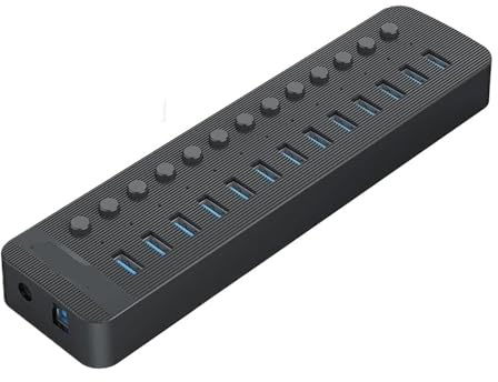Splitter Hub Alimentato Tramite USB Multiporta Interruttore On-off Dock Diversi Caricabatterie Con Presa Slot 3.0 Adattatore Multiplo For Ciabatta(Black 13 USB)