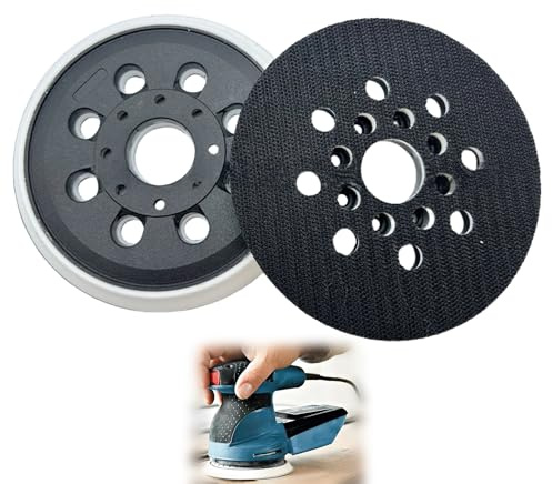 2 st 125 mm slipskivor, ersättning, lämplig för Bosch Pex 220 A, Gex 125-1 AE, Skil 7402/7490, tillbehör för excenterslipmaskin, 8-håls kardborre-pad med hårdgummi, gummikuddar för effektiv slipning