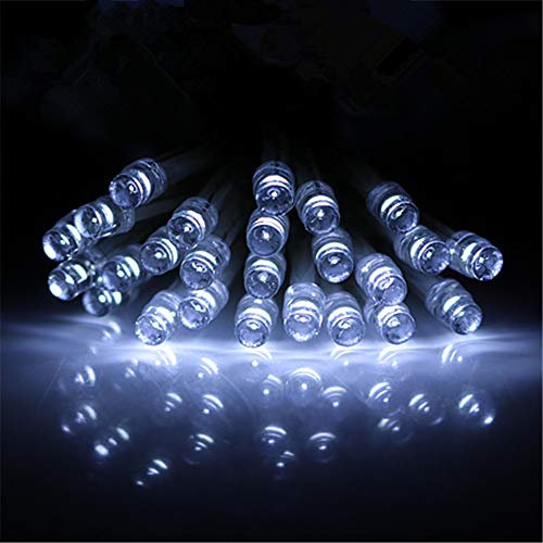 BUYERTIME Lichterkette mit 30 LEDs, Dauerlicht und Blinklicht, zwei Modi, AA-Batterie, für Weihnachtsbaum, Terrasse, Hof, Hochzeit, Party, Innen- und Außenbereich, 3 m (kaltweiß)