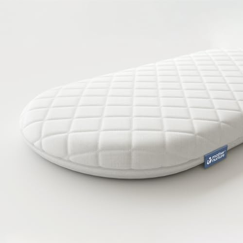 Mother Nurture Classic Foam Moses Basket Mattress (74 x 28 x 3.5cm) Breathable Moses Basket Mattresses For Comfy Night’s Sleep, Hypoallergenic With Removable & Quilted Cover, Lightweight & Portable