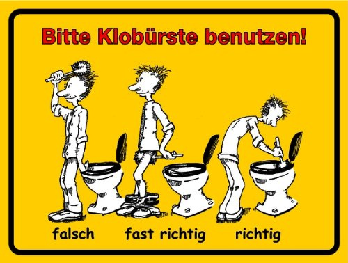 LEMAX® WC-Kennzeichnung Bitte Klobürste benutzen Alu geprägt 200x150mm