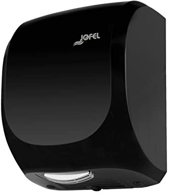 Jofel - Secamanos Óptico de Alto Rendimiento (400 Km/h) 1400W, Secado en 10 segundos, Secador de Manos Automático, Filtro Hepa, Antivandálico, Modelo AVE Carcasa ABS Resistente, AA19600 Negro