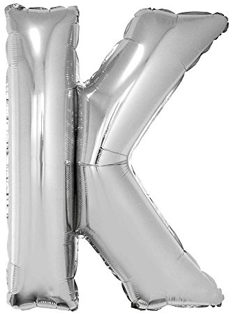 XXL Buchstaben Folienballon 100 cm - Silber Buchstabe K