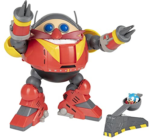 Sonic The Hedgehog Jakks Pacific Giant Eggman Robot Battle Set CS (Net),Red,grey and Yellow