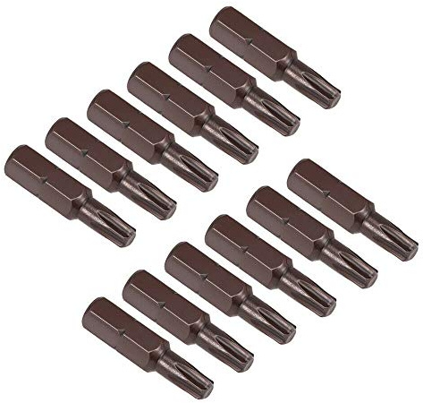 SENRISE Lot de 12 embouts de tournevis Torx T27 25 mm Tige hexagonale 6,35 mm