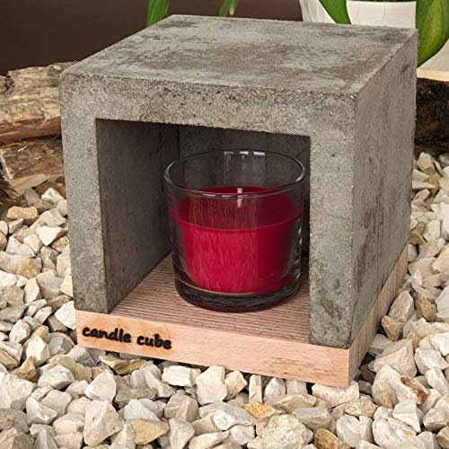 Candle Cube© - Caminetto da tavolo a forma di cubo riscaldante con candele, a scelta, Wild Berries
