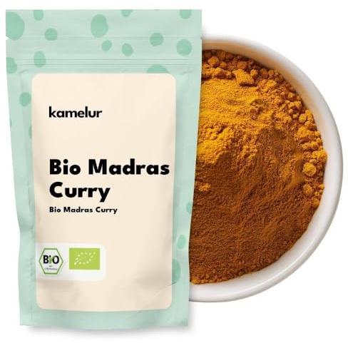 Kamelur 500g BIO Madras Curry Pulver - fruchtig-scharfes Currypulver aus besten BIO Gewürzen -