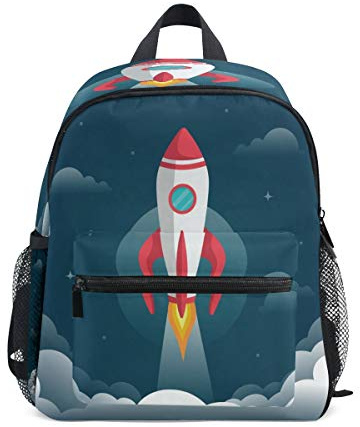 Grigio Razzo Universo Spazio Zaino per Asilo Nido Prescolare Bambini Studente Bookbag Zainetti per Viaggio Ragazze Ragazzi 2-7 Anni Capretto