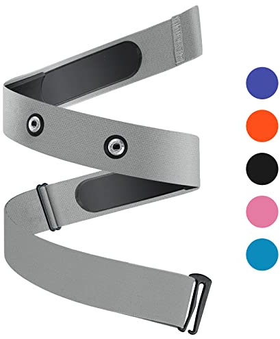 Onlyesh Fasce Elastiche Regolabili per Cintura con Montaggio sul petto per Cardiofrequenzimetro Polar, Garmin, Wahoo (Grigio)