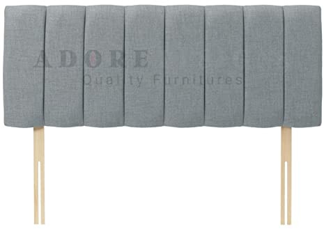 Divan Bed Headboard | Portland Turin Fabric Headboards for 4ft Small Double Bed Frame | Elegant design wooden material headboards for beds (Silver,4ft Small Double Height-20inch)