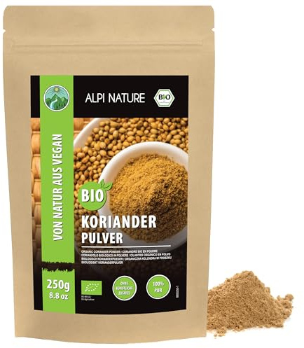 Alpi Nature Organic Coriander Powder 250g 8.8 oz, Ground Coriander Seed Powder for Cooking