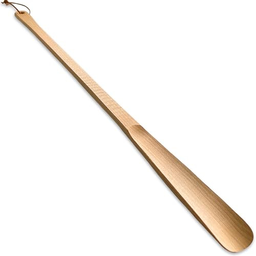 SOHFA Schuhlöffel Lang 63cm Buchenholz extra stabil - premium Schuhanzieher Holz für Senioren - langer Schuhlöffel made in EU - Holzschuhlöffel rückenschonend ohne Bücken - shoe horn