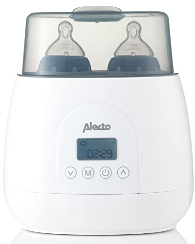 Alecto BW700TWIN Flaschenwärmer Baby - Doppelter Flaschenwärmer - BPA Frei - Sterilisator - vorprogammierte Aufwärmzeiten - weiß
