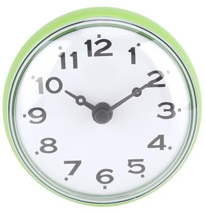 VIFERR Bathroom Shower Kitchen Clock Timer, Digital Washroom Clock,Waterproof Suction Wall Window Mirror Bath Shower Clocks, Bathroom Accessories(Green)
