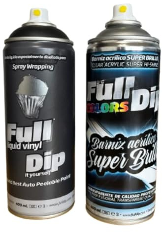 AutoFullCar FullDip Spray-Pack, Schwarz glänzend (Spray schwarz + glänzend)