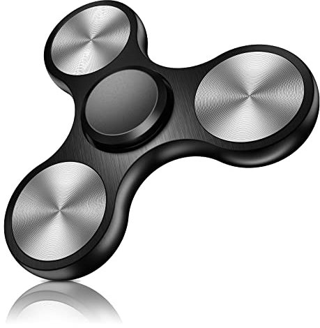 Vunake Fidget Spinner EDC Special Hochleistungs Hand Spinner Fidget Toy Metall Edelstahl Lager 2-5 Min Anti Stress Relief Finger Spinner Spielzeug ADHD Tri-Spinner für Erwachsene und Kinder Schwarz