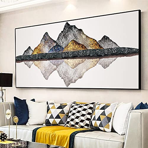 Ölbilder Auf Leinwand Handgemalt,100% Handgezeichnetes, Extra Großes, Stereoskopisches, Strukturiertes Messergemälde, Moderne Abstrakte Berge, Ungerahmtes Acrylgemälde, Kunstwand, Wohnzimmer, Sch
