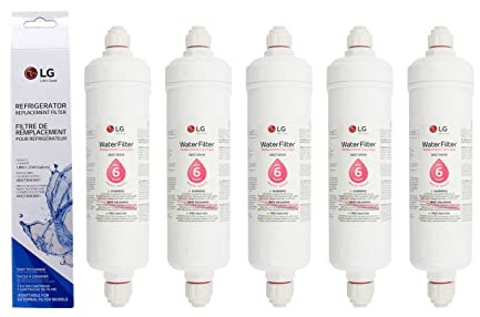 LG ADQ73693901 Lot de 5 cartouches de filtre à eau de rechange pour réfrigérateur