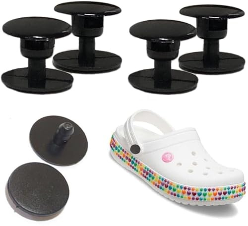 Juego de 4 remaches de botón de reparación para reparación de correas de zapatos de obstrucción (16 mm), remaches negros, 8 remaches de repuesto