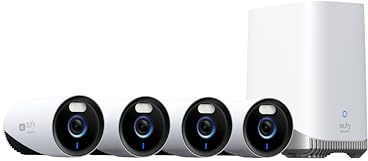 eufy Security eufyCam E330 Überwachungskamera aussen 4 Set, 4K, 24/7 Aufnahme, Netzstrombetrieben, Wi-Fi NVR, 1TB Festplatte, lokaler Speicher, Gebührenfreie Nutzung (Generalüberholt)