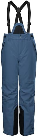 killtec KSW 79 BYS Ski PNTS Funzionali/Pantaloni da Sci con Pettorina Staccabile con Cerniera, ghetta antineve e Protezione dei Bordi, Ocean, 116 Bambino