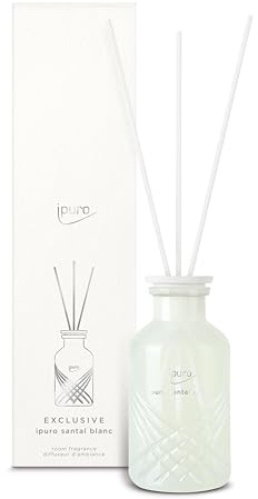 ipuro - Exclusive Raumduft SANTAL BLANC mit erhöhtem Duftölanteil - 240ml | Raumerfrischer mit weißer Orchidee & Sandelholz Duft Aroma | Diffuser mit Stäbchen | Lufterfrischer für Wohnung